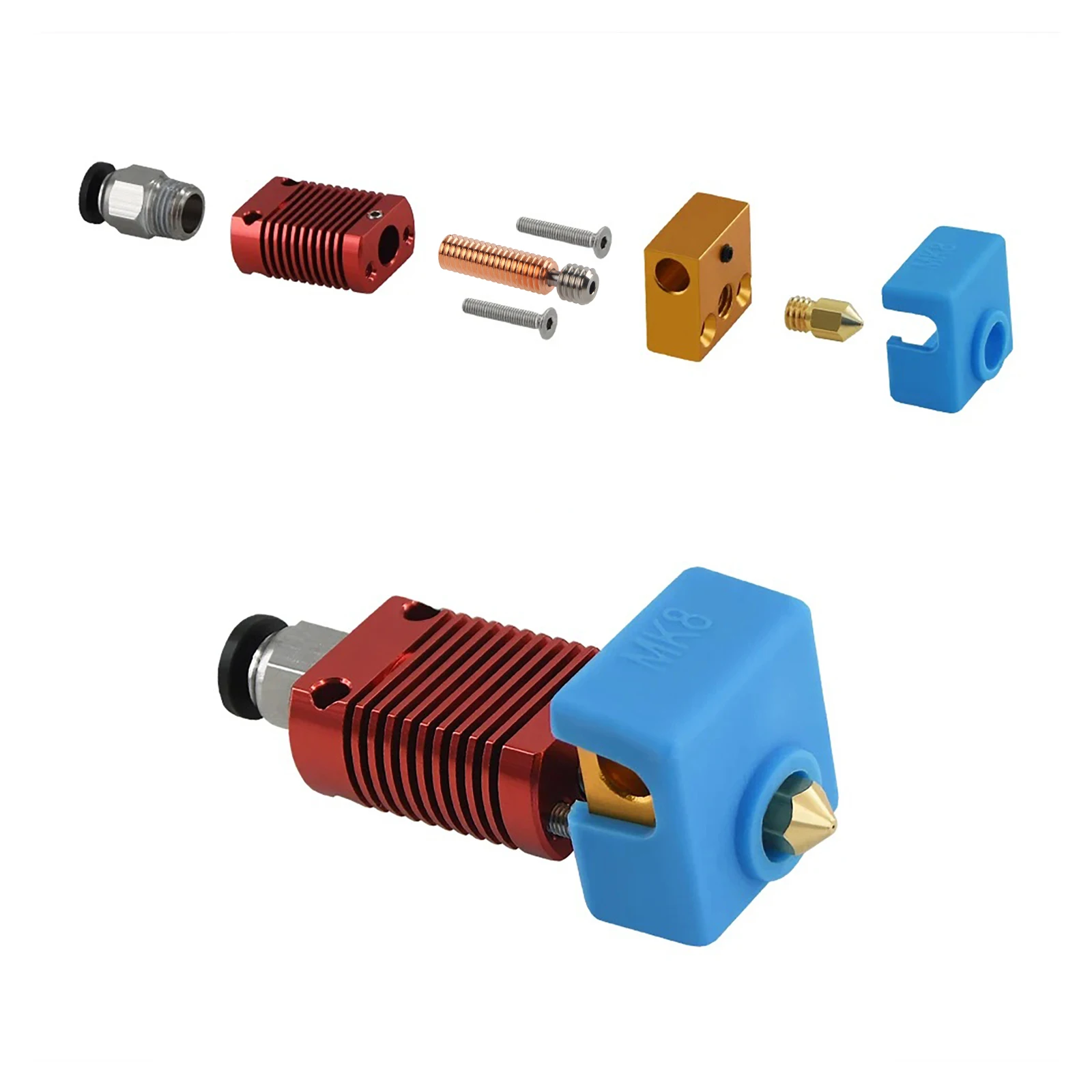 Toaiot MK8 Throat Heat Break Throat Copper Titanium Alloy 1.75mm Filament for MK8 Hotend 3D Printers Accessories view 3