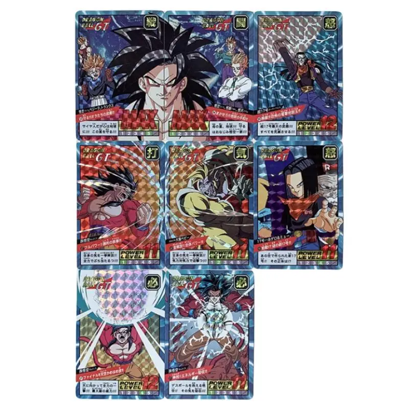 Dragon Ball Flash Card Son Goku Super Saiyan 4 Android 17 Redraw Diy A Set of 8 Sheets Action Toy Figures Anime Game Collection