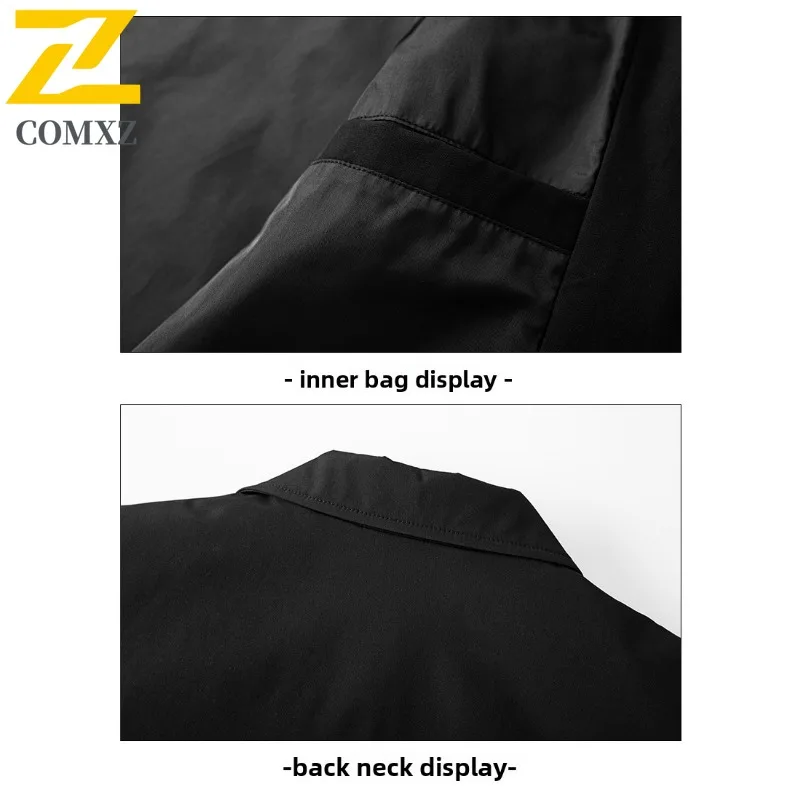 COMXZ Men's Large Size Mid - Length Loose Fit Trendy Outdoor Mountain style Waterproof Windproof Jacket lightweight windbreaker