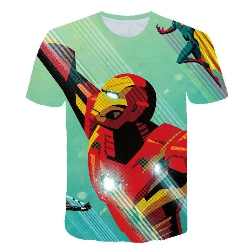 Deadpool Boy Girl T-shirt Captain America T-shirt 3D Printing Iron Man Short Sleeve Marvel Men's T-shirt Spiderman Mens Clothing