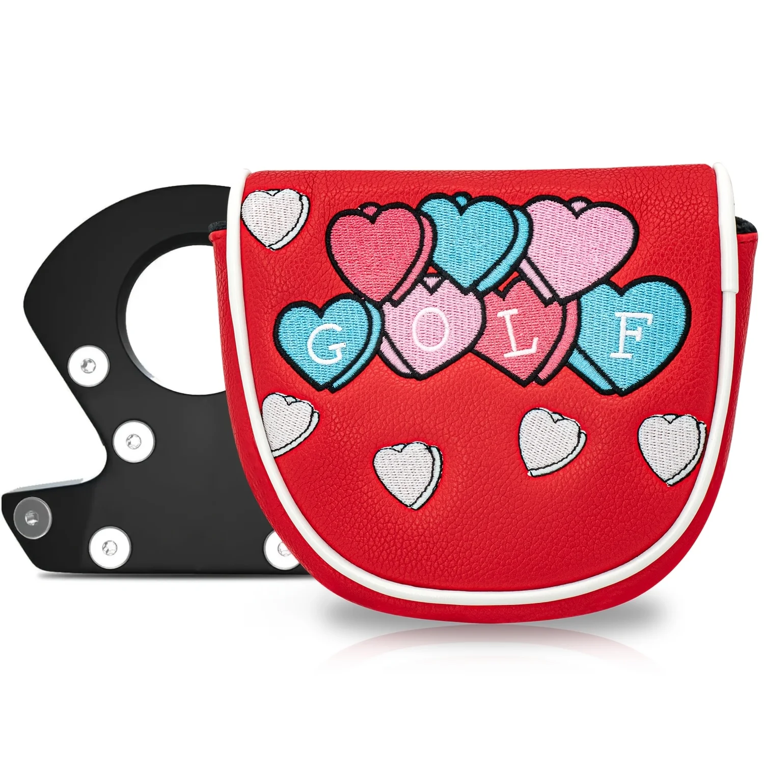 1pc Golf Mallet Putter Cover with PU Shell & Soft Fluffy Lining, Suitable for Most Brands, Fit for Golf Headcovers