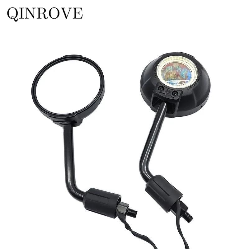 

Зеркало заднего вида для мотоцикла со светодиодной подсветкой 8 10 мм, боковое зеркало для мотоцикла, 12 В, универсальное для Zontes 310 м 350 368G Kawasaki Z250