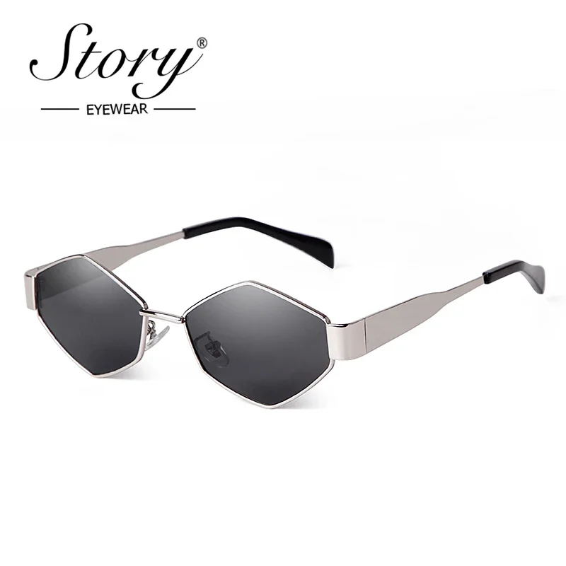 

STORY Classic Metal Punk Square Sunglasses Men Women Luxury Brand Design Retro Polygon Steam Punk Sun Glasses Gafas De Sol S839