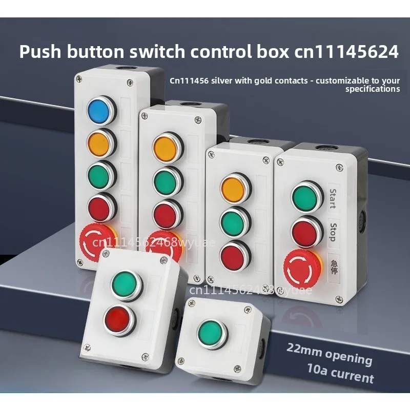 Push/Button/Switch/Control/Box/1P/2P/Waterproof/Knob/Indicating/Start/Stop/Self-recovery/Emergency/Electrical/Industrial/Box