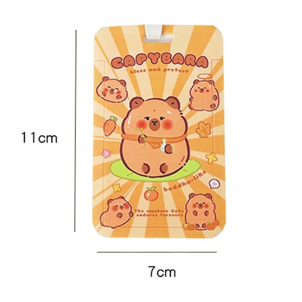 Tarjetero de capibara bonito, funda protectora de animales de dibujos animados de estilo coreano, soporte para credenciales de plástico multifunción, sesión fotográfica