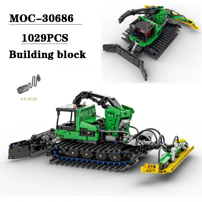 MOC-30686 Compatible con vehículo de orugas clásico para niños, modelo de costura, 1029 piezas, bloques de construcción, juguetes de cumpleaños y navidad, regalos