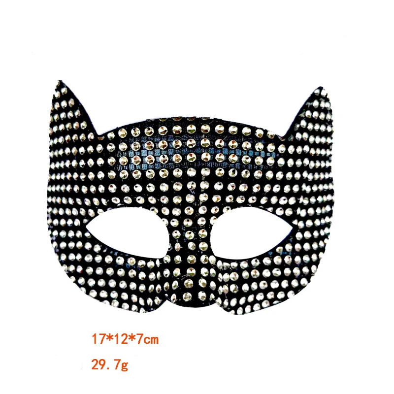 Sexy Women Cat Ear Masks Cosplay Halloween Party Mardi Gras Costume Props Girls Bling Cute Animal Golden Silvery Gray Half Masks