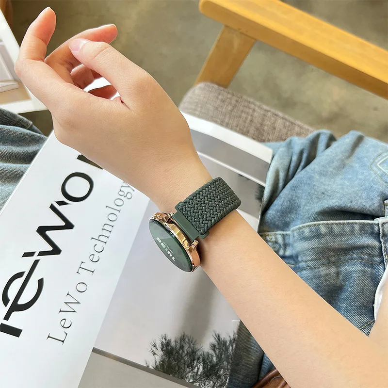 22 مللي متر مشبك مغناطيسي معصمه مناسبة لساعة هواوي 5 46 مللي متر الأحجار الكريمة النايلون حلقة حزام لساعة هواوي GT5pro 5 4 3 46 مللي متر