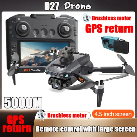2025 D27 MAX GPS 드론, 전문가용 8K 카메라, 공중 FPV, 대형 스크린 리모컨 접이식 5G RC 드론, 장애물 회피