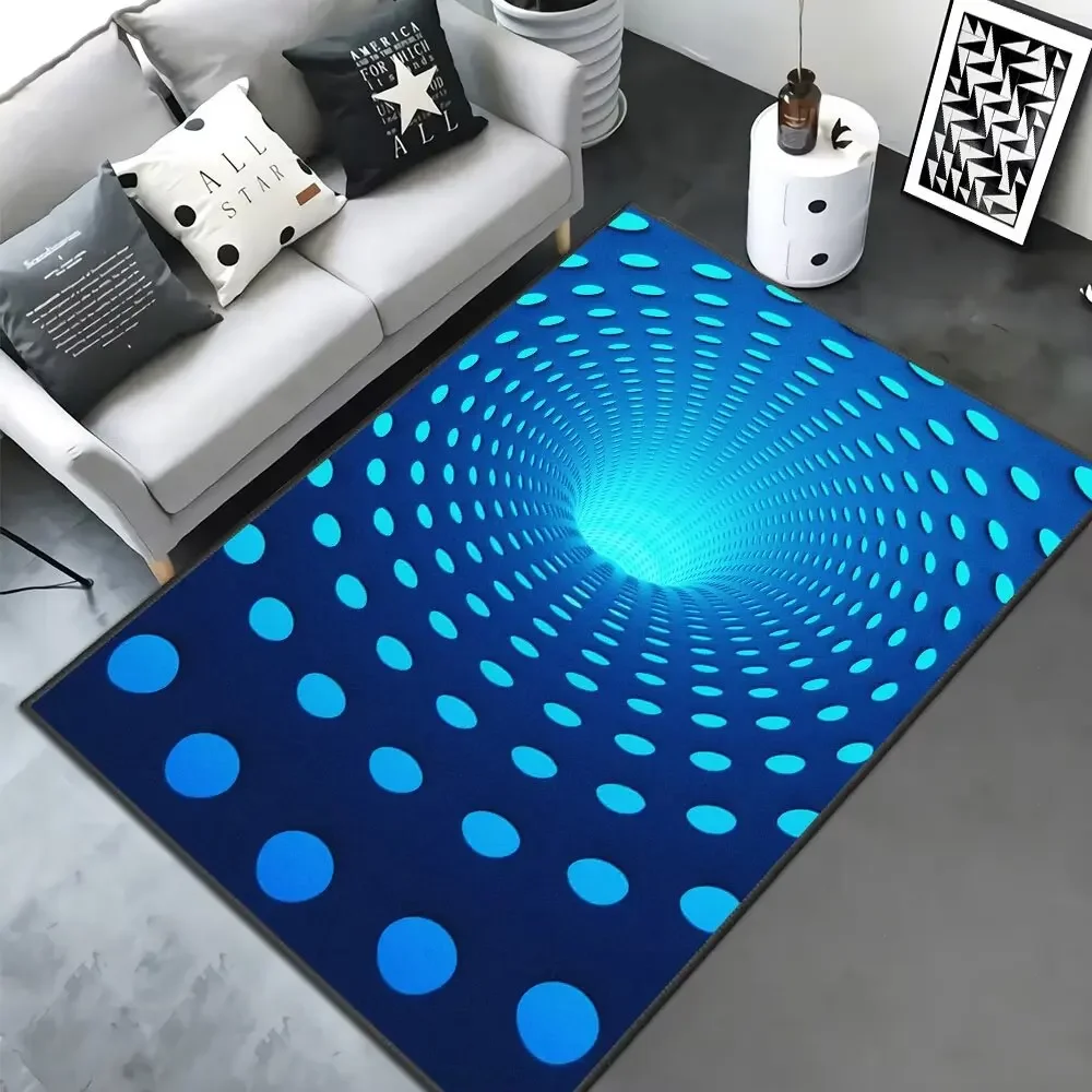 New 3D Stereoscopic Vision Square Living Room Carpet Illusion Trap Pattern Home Bedroom Tea Table Floor Mat Customizable