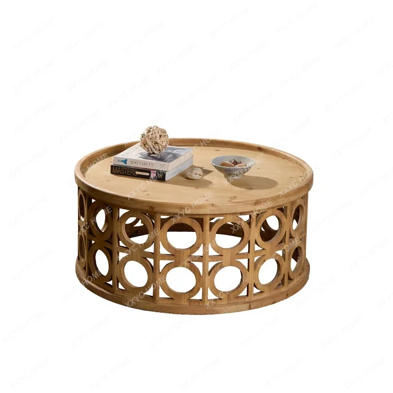 Solid wood small coffee table movable living room sofa front small apartment household