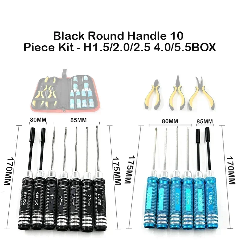 10pcs/set Ball Link 10 in 1 RC Helicopter Screwdriver Pliers Hex Hand Repair Tools Kits(1set) rc tools set Dropship