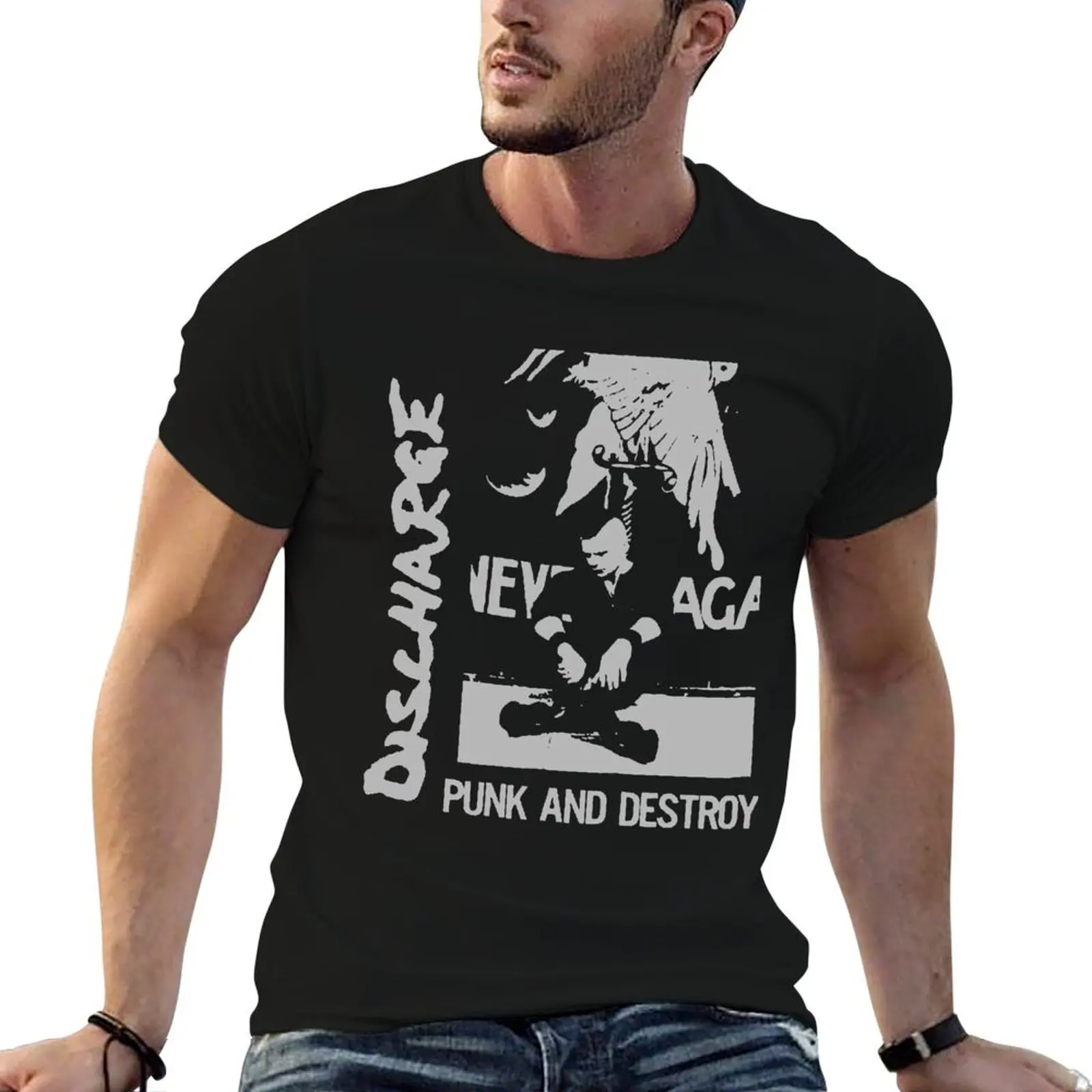 

Discharge - Punk and destroy T-Shirt T-Shirt t shirts for man pack cotton mens graphic t shirts T-Shirt