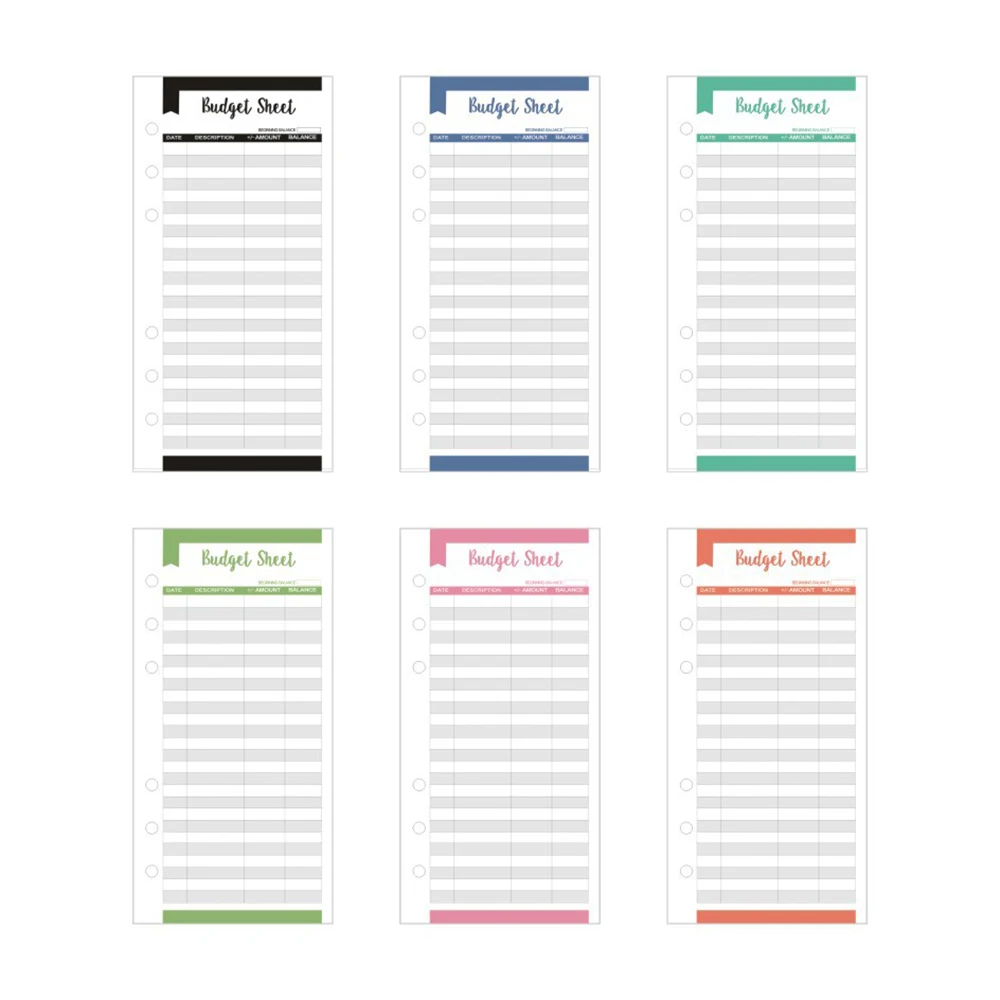 12 Sheets A6 Budget Sheets Expense Tracker Fit Budget Envelopes Cash Envelope Binder