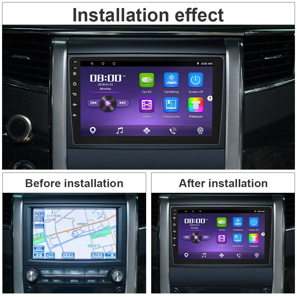 car stereo 1 din android car radio with 9 inch IPS touch screen 1gb 32gb carplay android auto