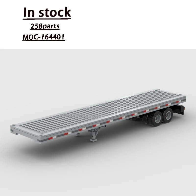 

MOC-164401 Городской классический планшетный прицеп, модель строительного блока с полуприцепом, 258 деталей, детская игрушка на день рождения для мальчиков, подарок