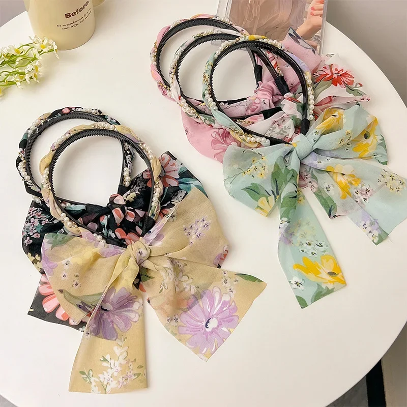 المرأة مضفر الشعر الشريط التعادل الشعر عقال قابل للتعديل القوس اللؤلؤ مضفر هيرباند الرجعية وشاح حريري عقال للنساء الفتيات