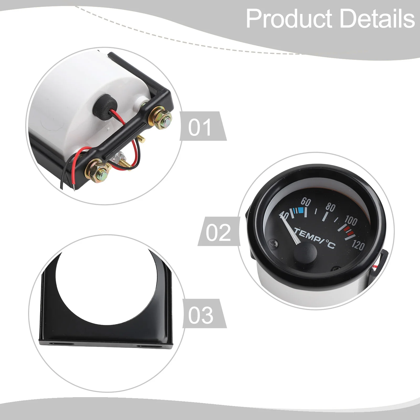 52 مللي متر مقياس المياه 2 بوصة مقياس درجة الحرارة دقيق مقياس درجة حرارة الماء 2 بوصة 52 مللي متر سلامة القيادة لشاحنة