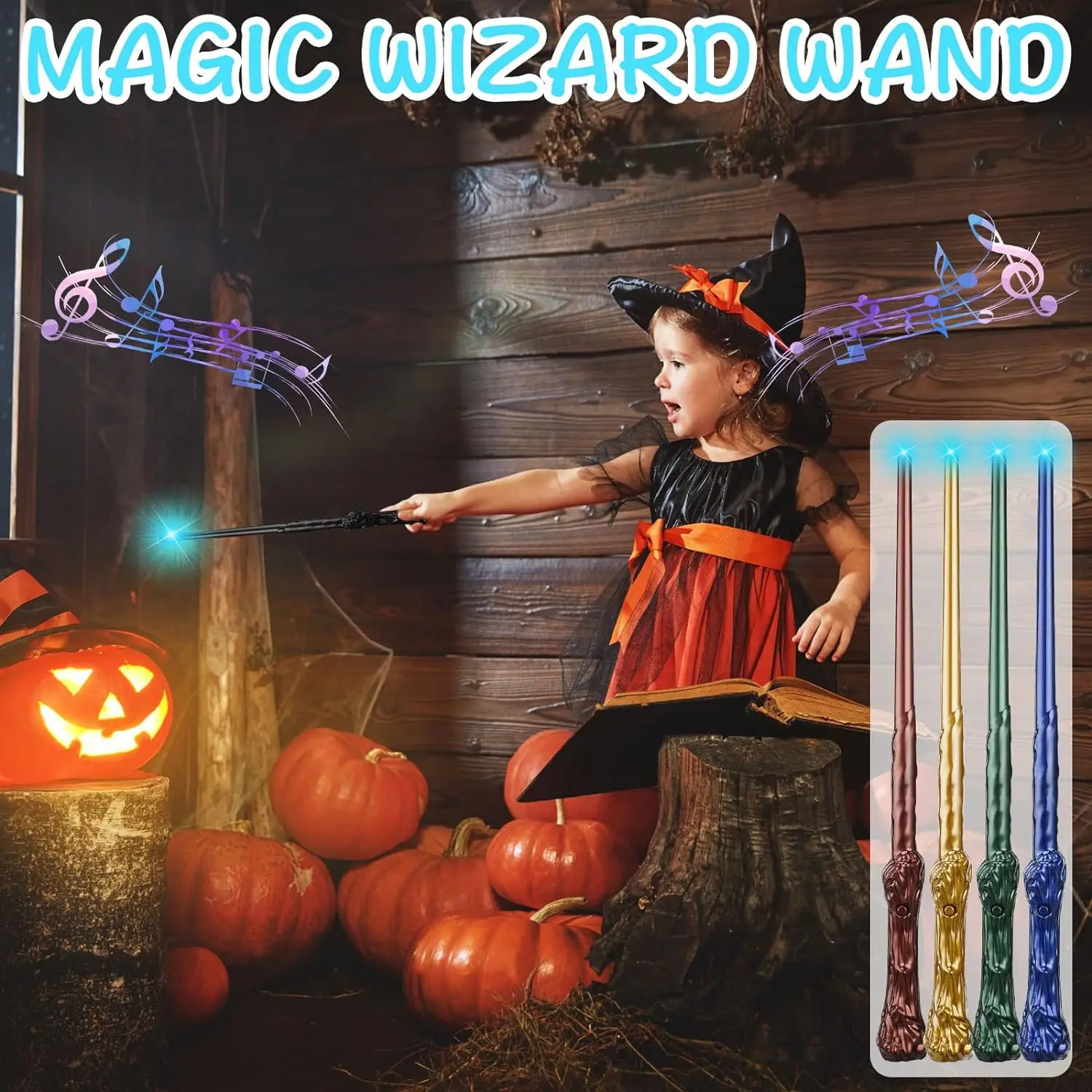 10/20PCS Magic Wands Wizard Wand Sound Illuminating Toy Wand 14 Inch Witch Wand Kids Costume Cosplay Party Themed Wedding Favors