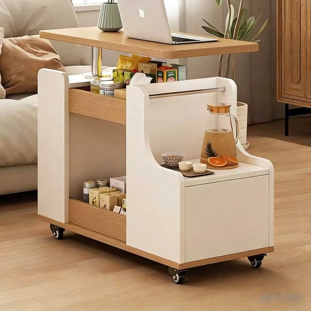 LH removable small table living room household tea table multi-function cart can be lifted and lowered for storage
