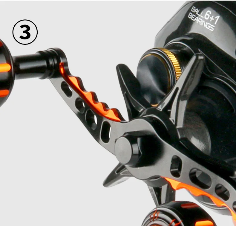 DEUKIO Carbon Fiber Baitcasting Angelrolle Griff Modifikation Metall EVA Knöpfe Rocker Leichter DIY Ersatz – Detail 5