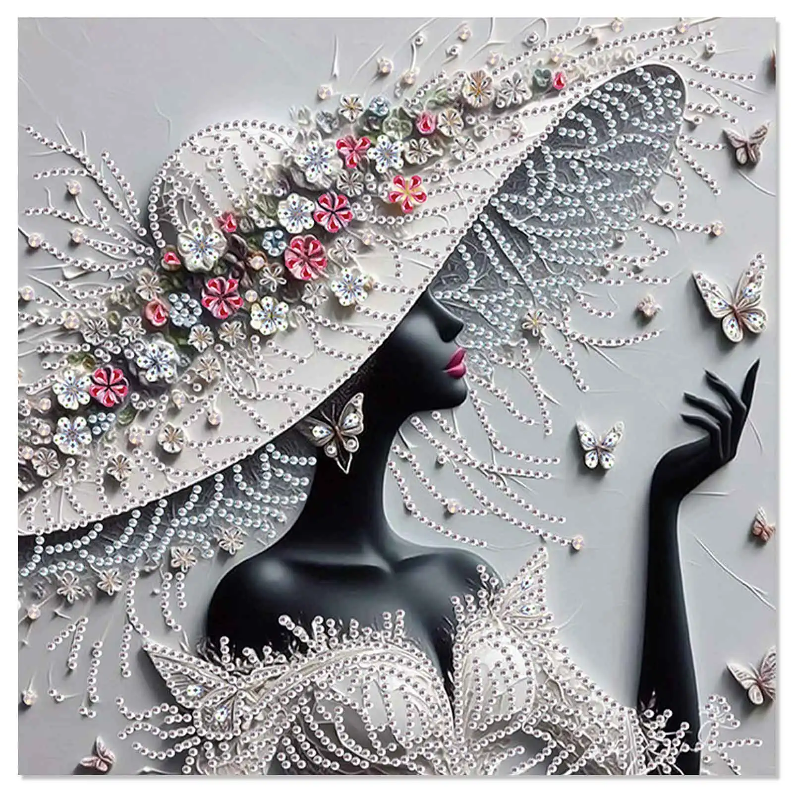 Special Shape Diamond Art Painting Kit for Adults,Elegant lady DIY Crystal Rhinestones Painting for Home Wall DecorationArt Gift