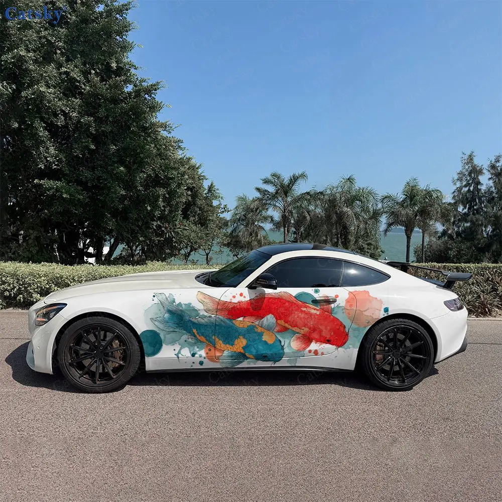 

Carp In The Water Car Sticker Full Body Decal Decoration Covering Scratches Protect Car Sticker Waterproof Car Vinyl Wraps