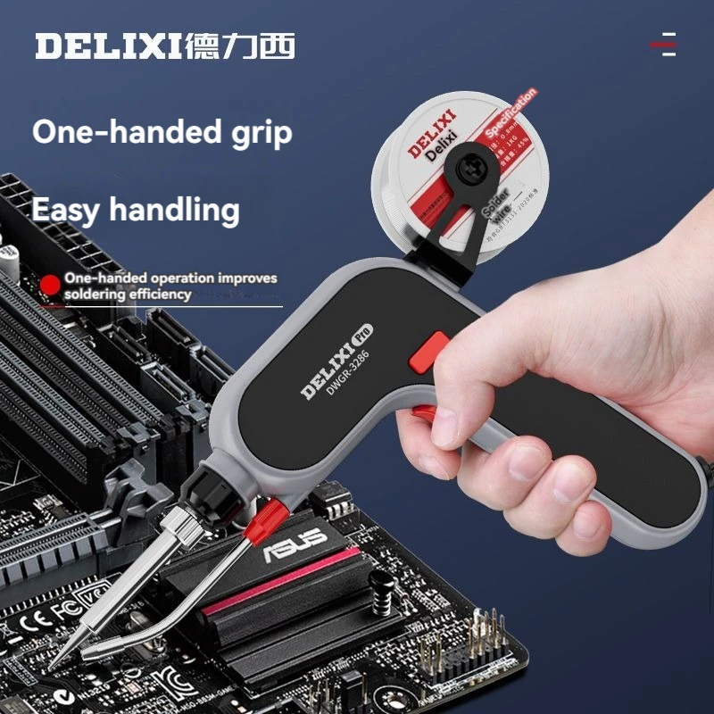 DELIXI Electric Soldering Iron Kit 120W High Power Home Welding Tools Professional Automatic Soldering Gun with Tin Holder