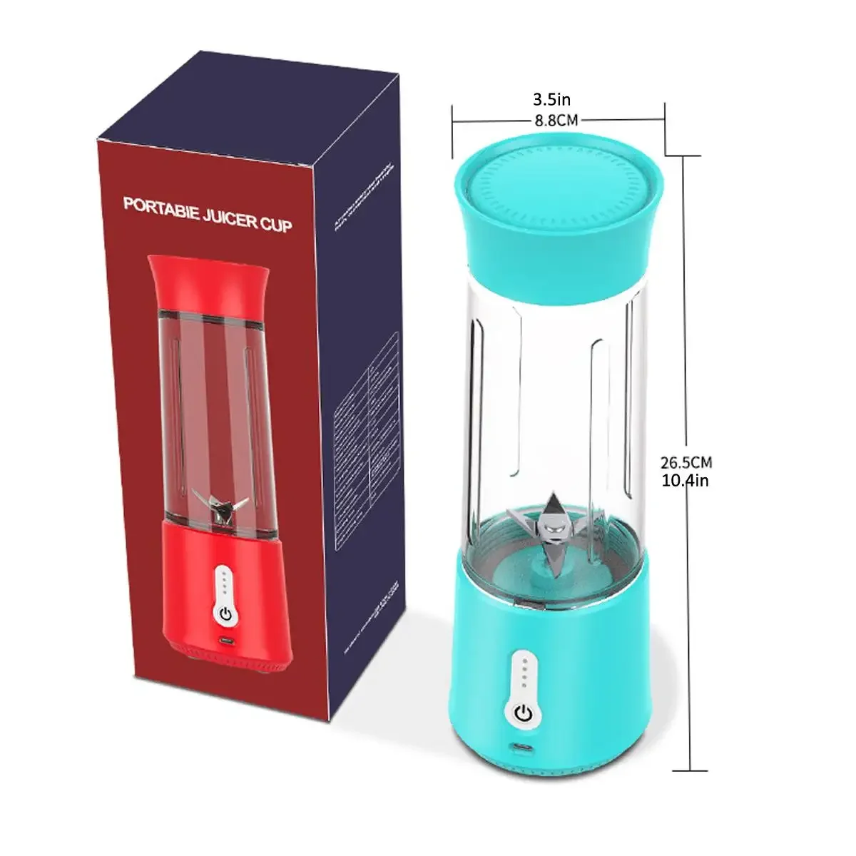 Batidora portátil de 4 velocidades, exprimidor de frutas eléctrico por USB, batidora de mano, miniprocesador de alimentos, taza de jugo