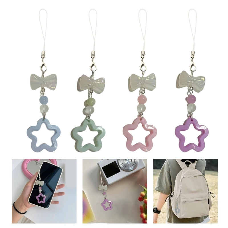 Stylish Hollow  Bowknot Keychain Pendant Y2k Fashion Phone Charm for Girls Dropship