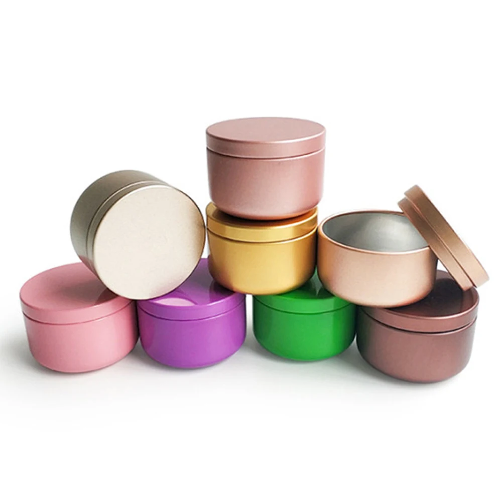 

100pcs Colored Aluminum Candle Tin 50ml Round Cosmetic Jars Oil Cream Pot Empty Aromatherapy Sealed Metal Travel Can