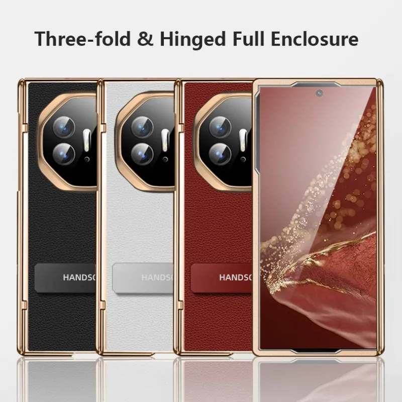 

Чехол-накладка для Huawei Mate XTs Ultimate с вращающимся кронштейном, кожаный защитный чехол на шарнир для Huawei Mate XT Ultimate