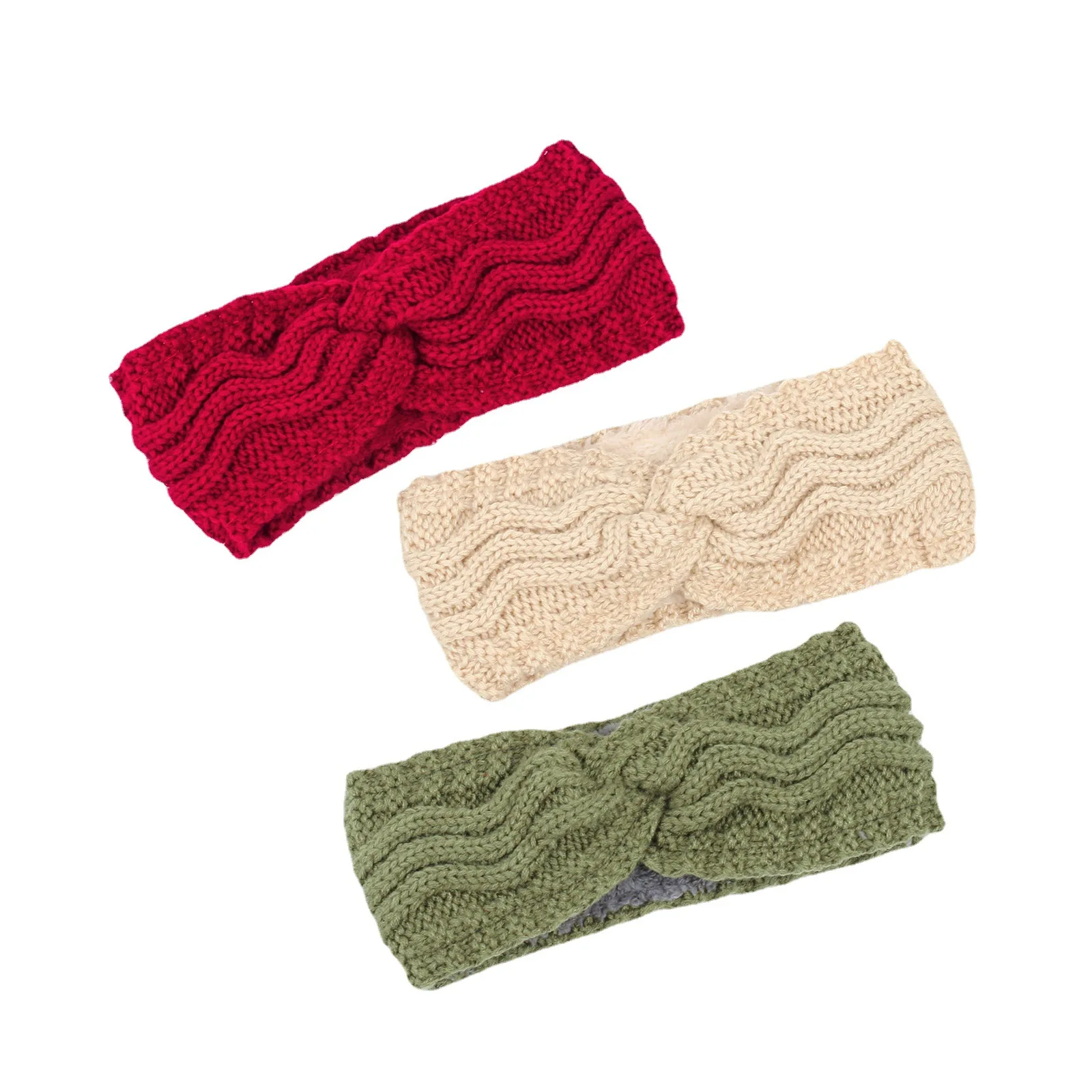 Plush  Wide Brim Hair Band Warm Hair Accessories European And American Knitting Headband Acrylic Solid Sports Ear Protector image 5