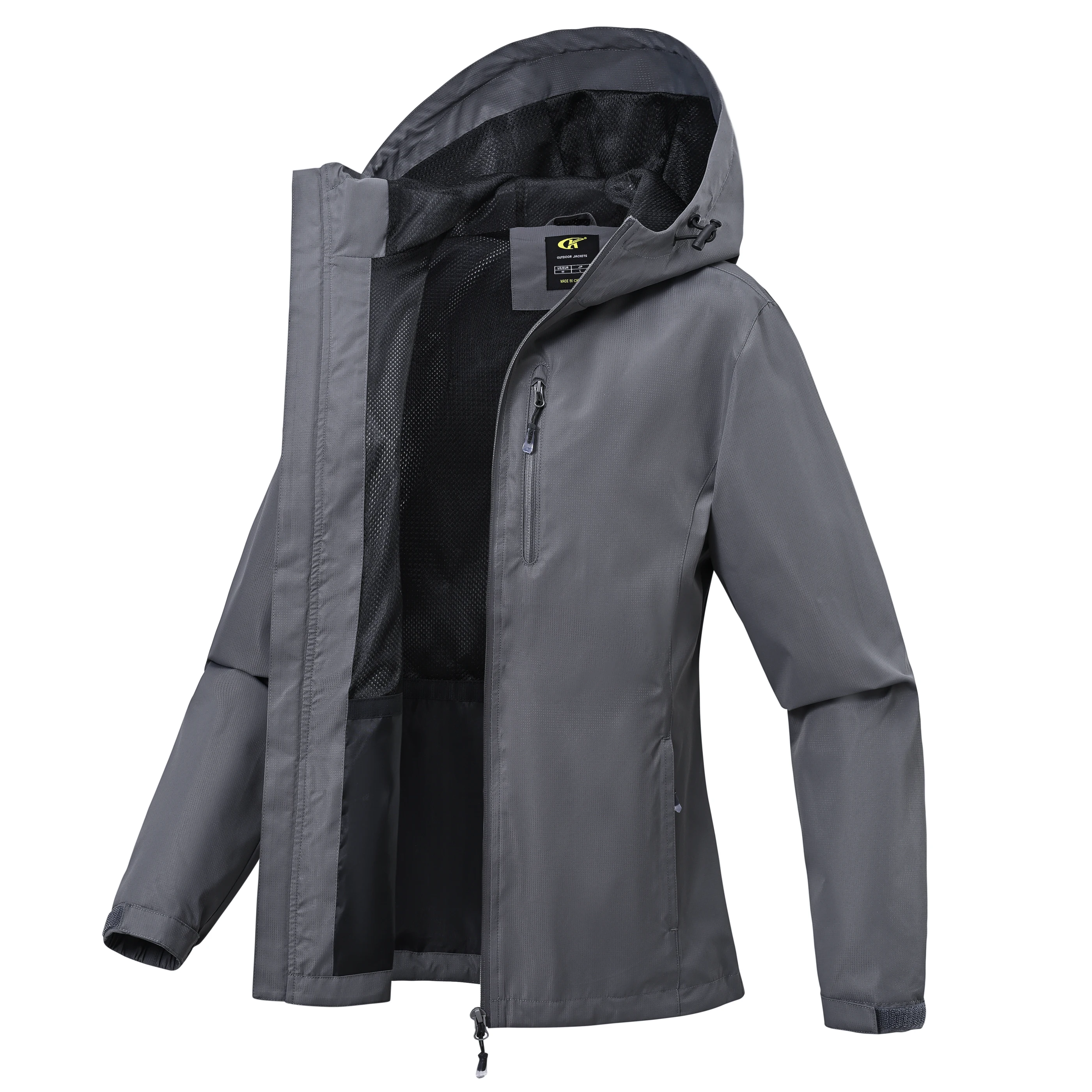 Summer Women's Outdoor Climbing Jacket, Waterproof Jacket Coat with Inner Pocket & Storage Bag for Camping Hiking Fishing