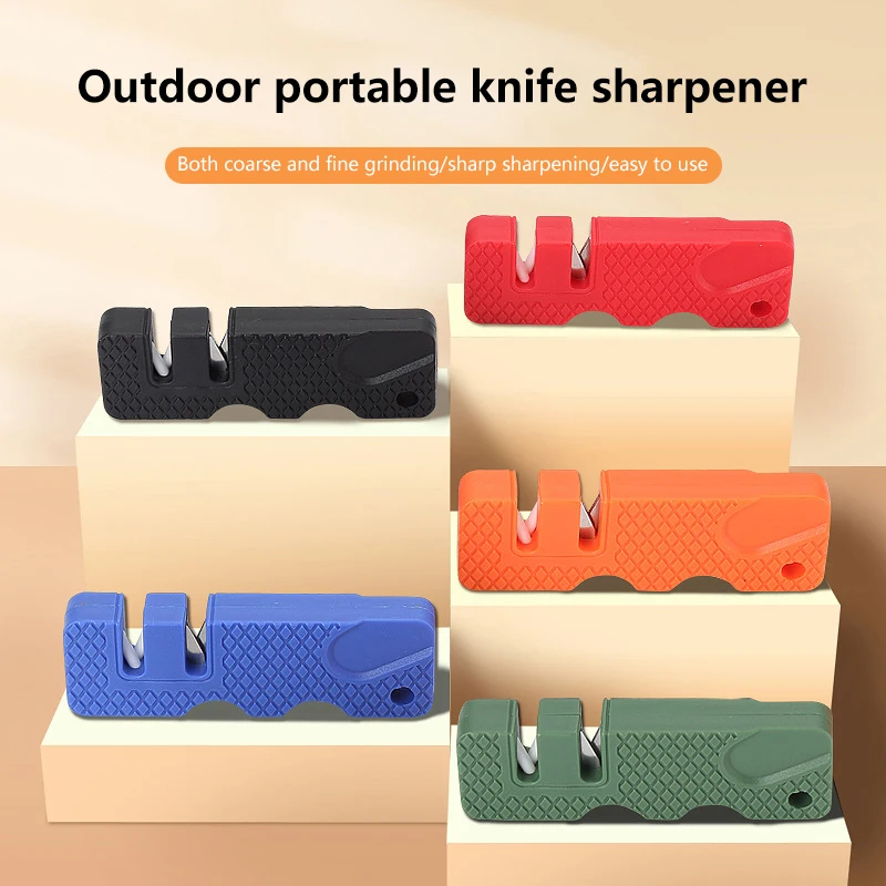 Mini Portable Outdoors Knife Sharpener Scissor Sharpen Gears Fish Hook Carbide Knife Whetstone Camping Tools Kitchen Accessories