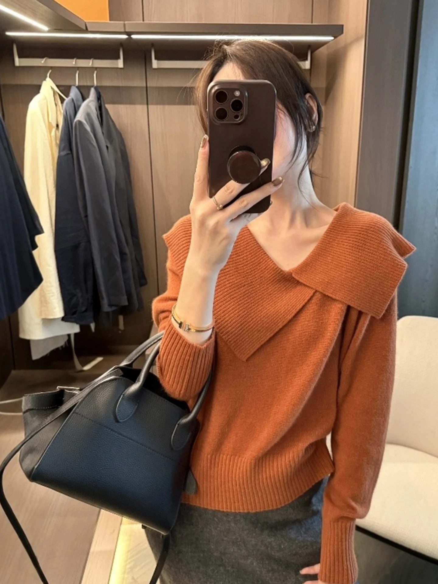 

Korean Sle Pure Color Long Sve Camere Knitted Sweater Faionable Design Casual Commute Winter Faionable Turtlene