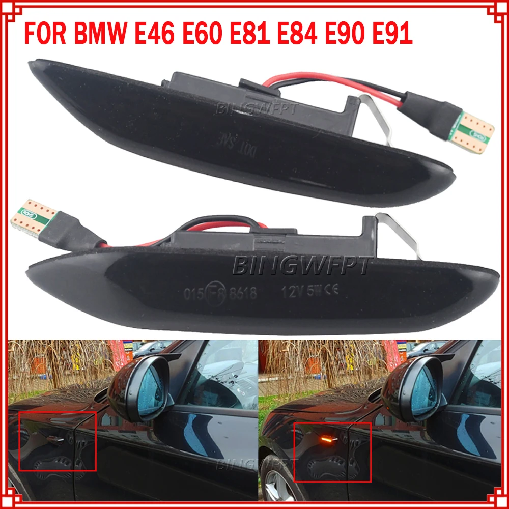 

Sequential Flashing LED Turn Signal Side Marker Lights Blinker for BMW X3 E83 X1 E84 X5 X53 E60 E61 E46 E81 E82 E90 E92 E87 E88