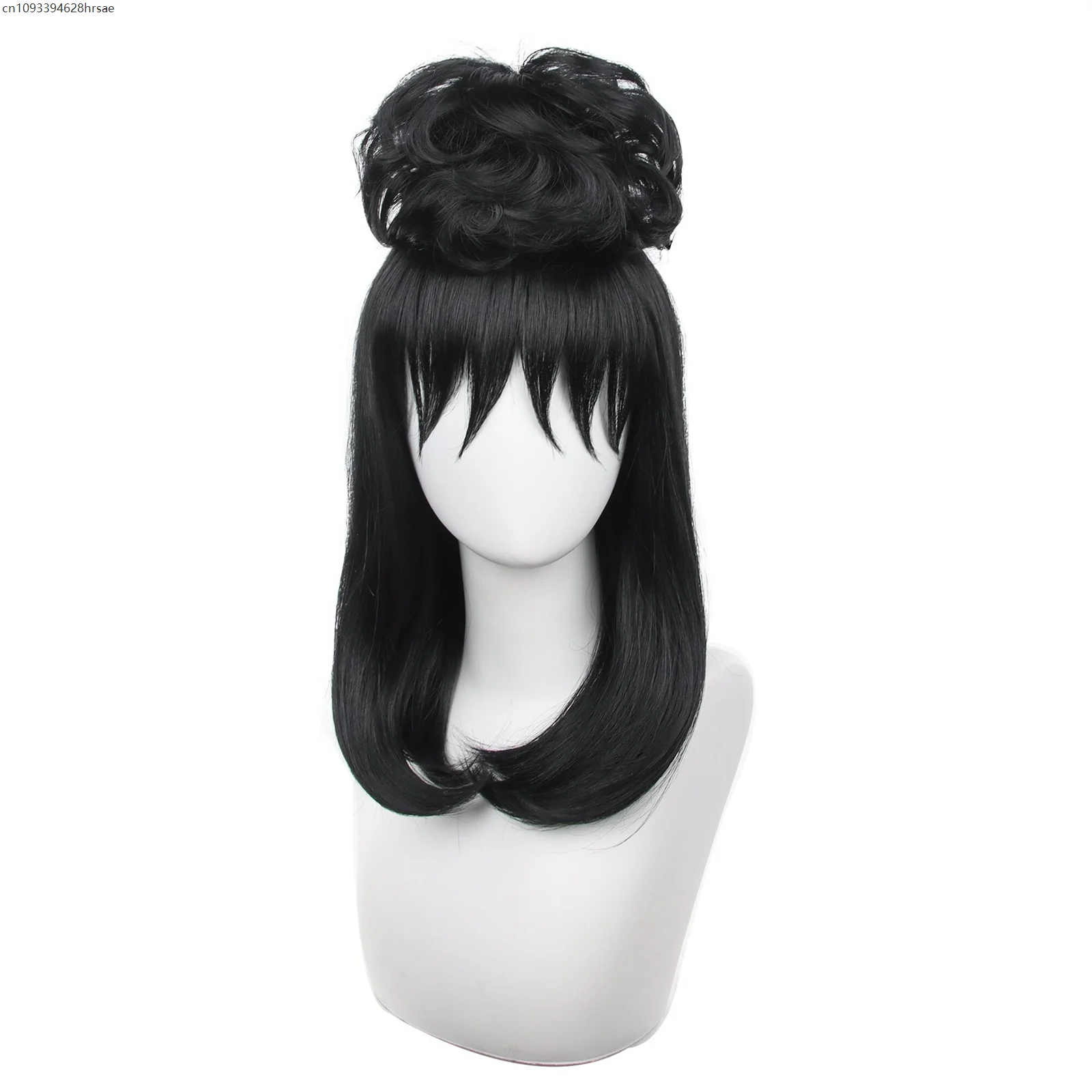 

Cosplay Wigs Black Synthetic Straight Hair Women Girls Halloween Carnival Party Bride Gown Costume Props