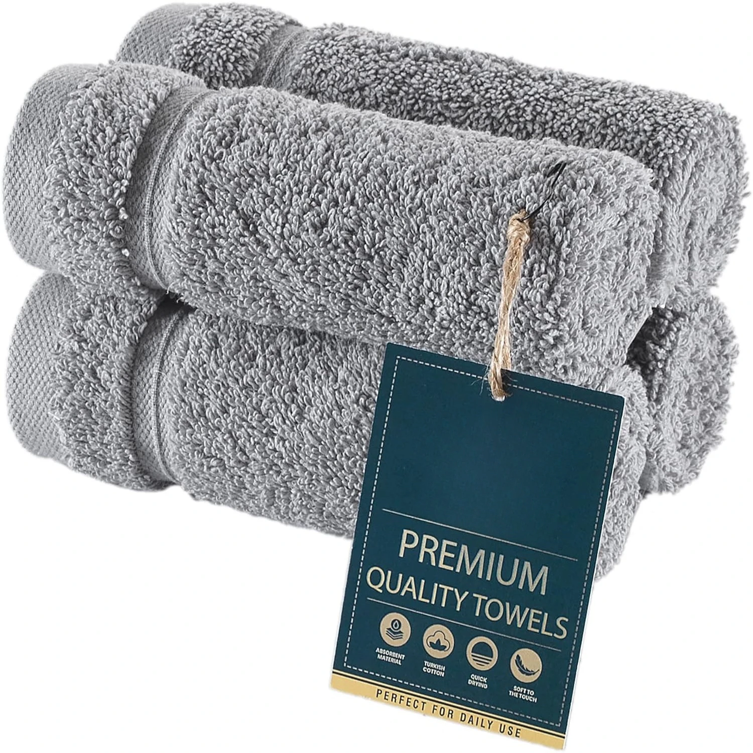 4 piece towels, 100% Turkish cotton quality bathroom towels