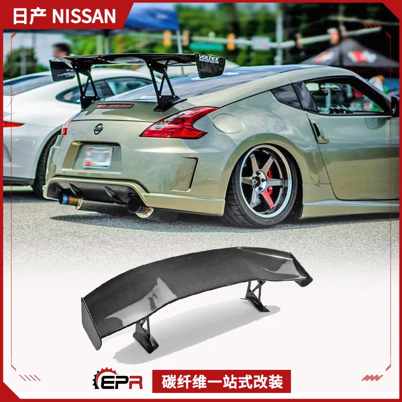 

Suitable for Nissan 370z Demon Z34 carbon fiber modification VoltexGT large tail, rear spoiler fixed wind wing