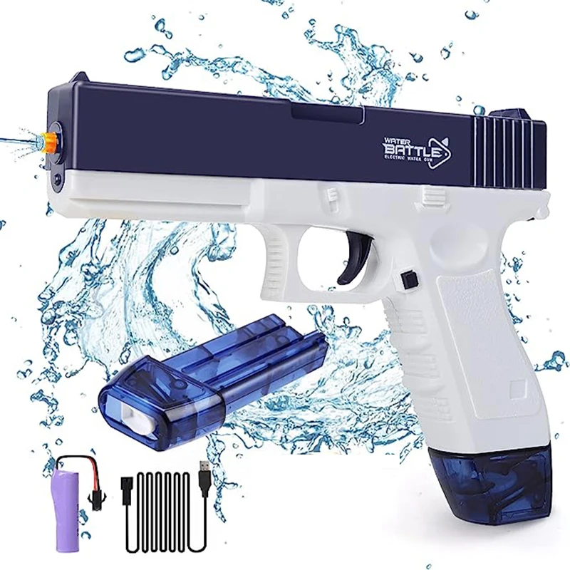 Electric Water Gun Glock Pistol Shooting Toy Full Automatic Outdoor Beach Gun Summer Water Siwmming Pool Toy For Kids Boys Girls