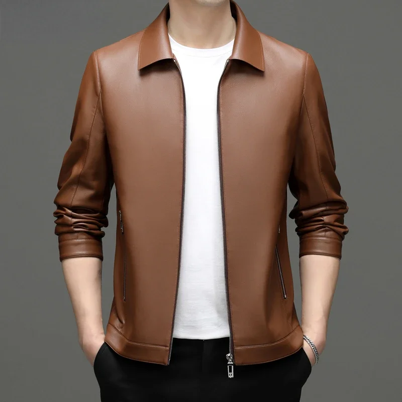 Men's Jacket Autumn Winter Genuine Leather Jackets for Men Clothes Casual Business Plush Warm Coat Male Fashion Chaquetas Hombre