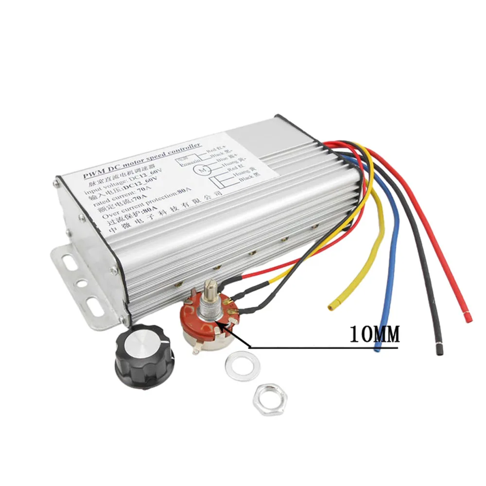 10-60V 4000W 70A DC Brush Motor Speed Controller High Power Forward and Reverse 0-100% Adjustable Regulator Motor Governor