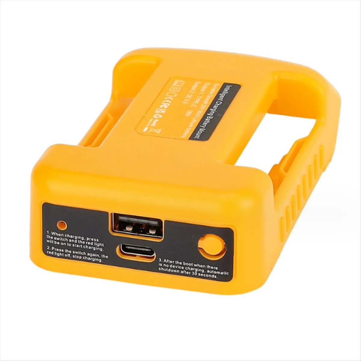 A77K Portable Charger Adapter Compatible for 18V Li-Ion with USB Type-C Battery Holder Fast Charging