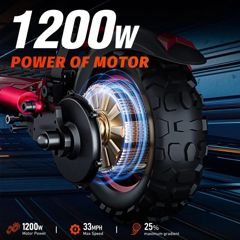 1200W48V18A off-road double shock absorber electric two-wheeler, foldable battery car