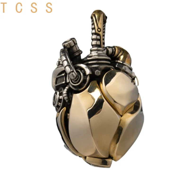 Metal Mechanical Heart Pendant EDC Push Card Keychain Stress Relief Fidget Toy Custom Engraving Gift for Men Him Boyfriend