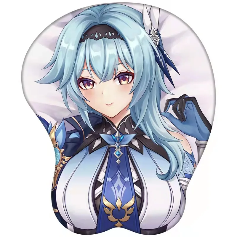 Genshin Impact-Tapis de souris sexy Eula Gamer Anime, Manga mignon, Assistant de poignet, Oppai 3D, Polymère de gel de silicone