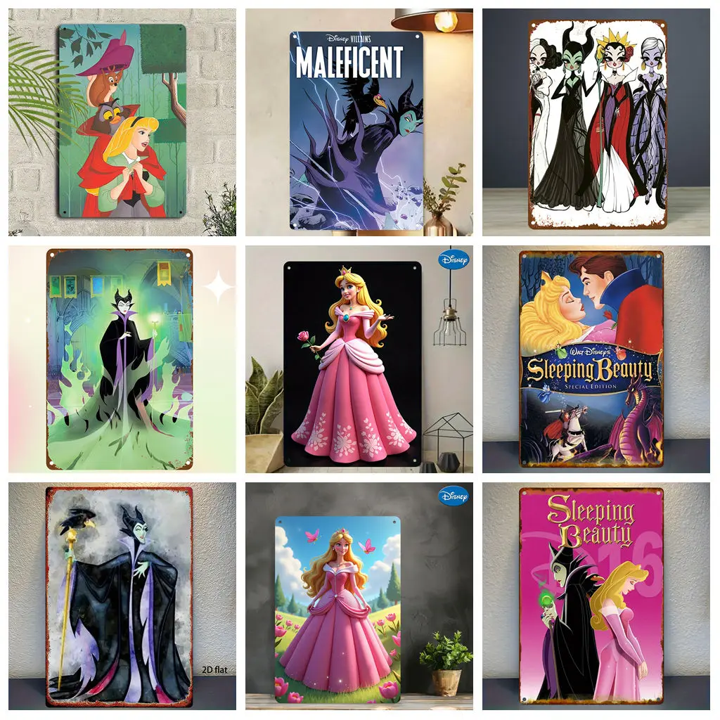 

Miniso Disney Sleeping Beauty Tin Signs Tin Sign Decor Wall Decor Mural Room Decoration Decor Retro Metal Sign Plate Bar Posters
