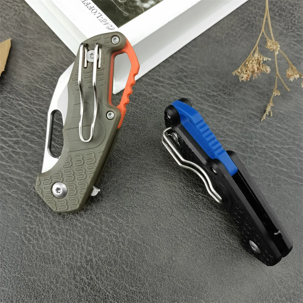 2 Colors F0332 Folding Knife 8Cr13Mov Tanto Blade Nylon Fibre Handle Tactical EDC Tool Hunting Flipper Assisted Knife for Men