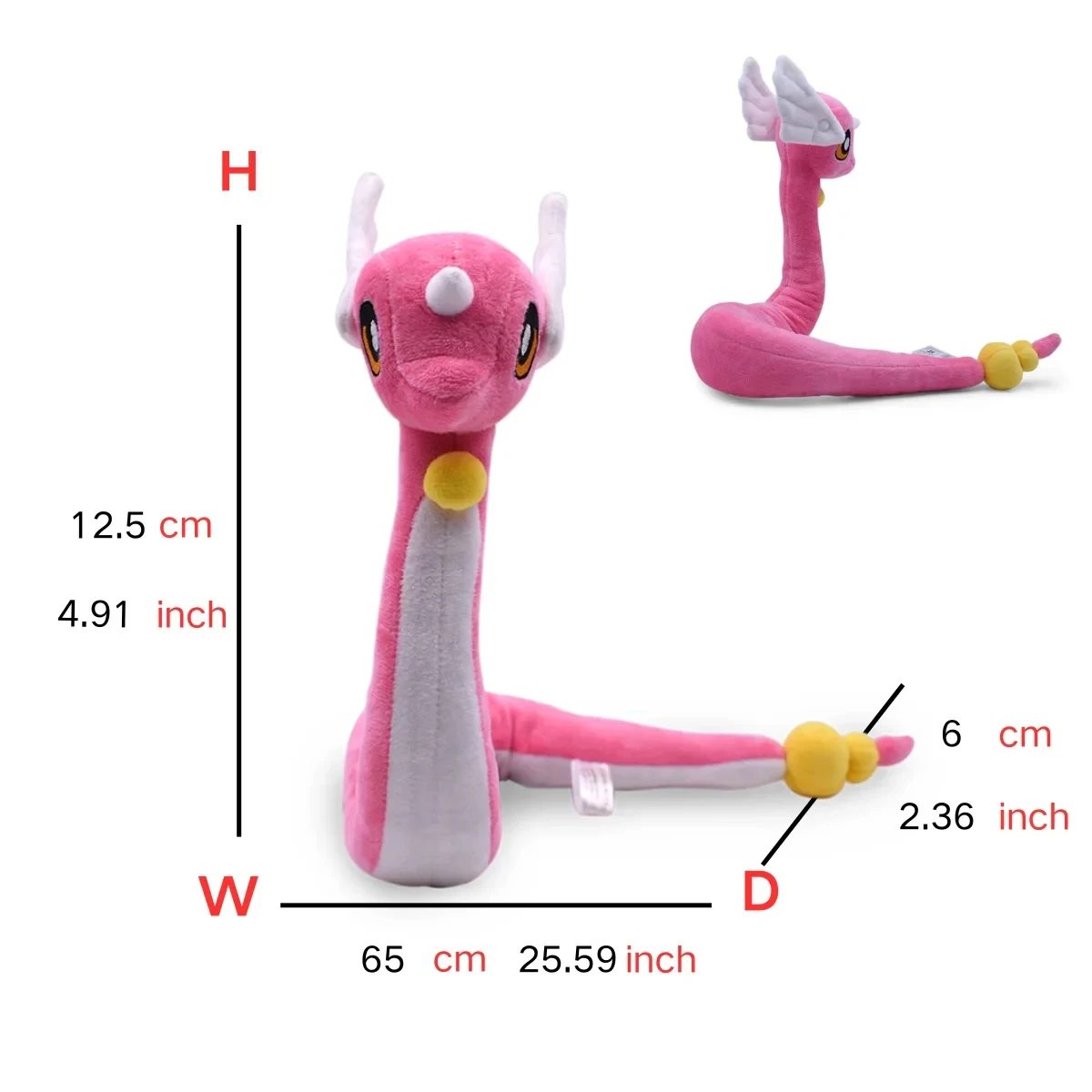 Pluszaki Dragonair Śliczne Niebiesko-Różowe Dragonair Miękkie Anime Pluszaki Wypchane Kreskówkowe Lalki Prezent na Boże Narodzenie dla Dzieci Ozdoba